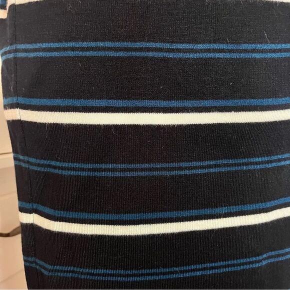 Max Studio Pencil Skirt Ruffle Hem Black Striped Detailing - Picture 2 of 6